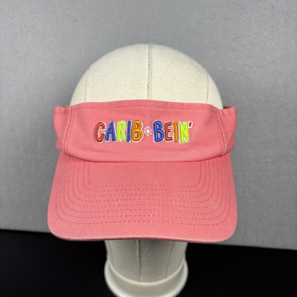 Carib•bein' Caribbean Visor Pink Unisex OSFM Gear for Sports Hook & Loop Beach